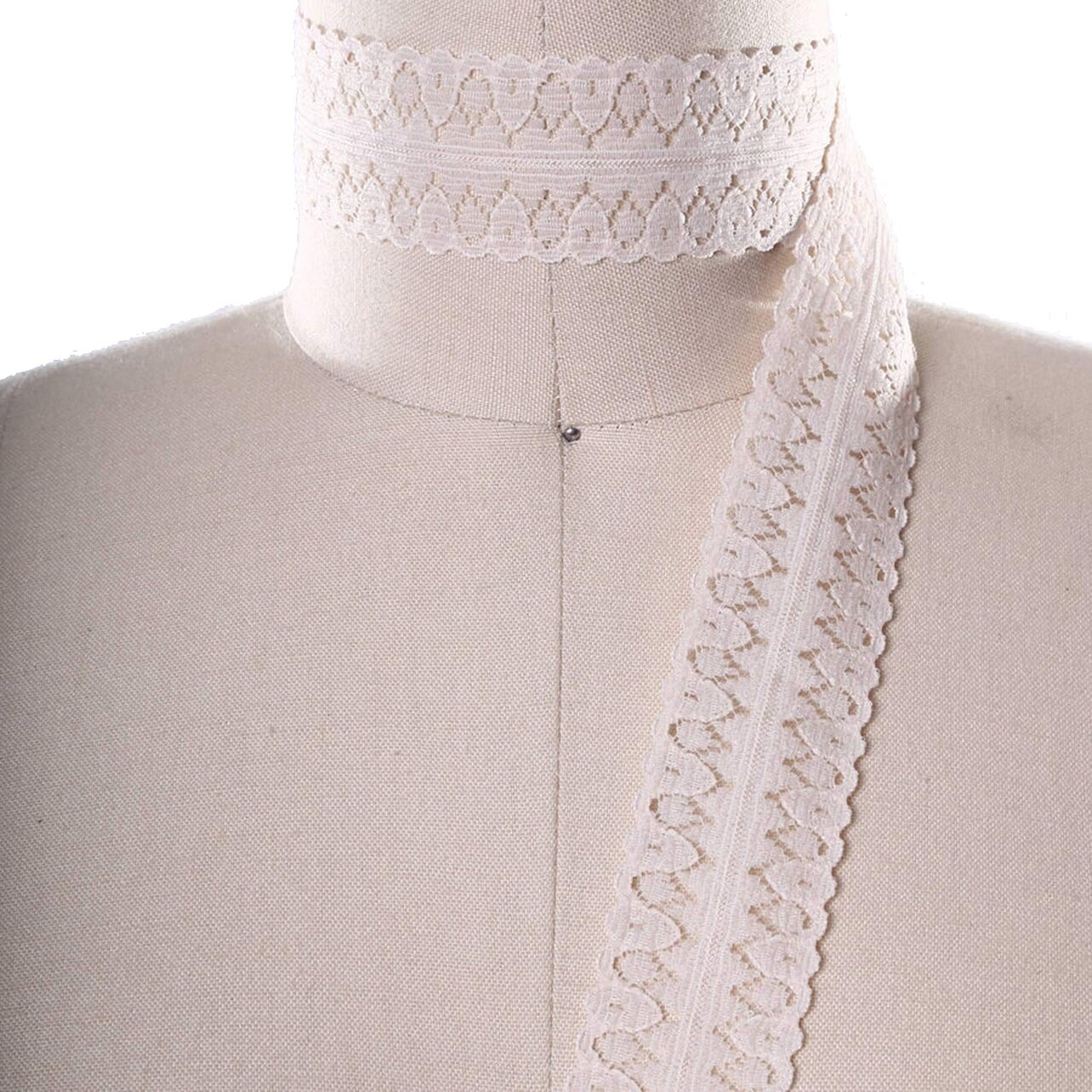 2 Yards Nude Cotton Cluny Eyelet Ribbon Lace Trim for Sewing & Crafts